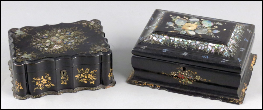TWO VICTORIAN LACQUERED PARCEL 17978d