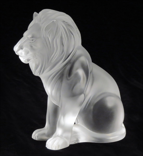 LALIQUE FROSTED GLASS BAMARA LION  1797a1