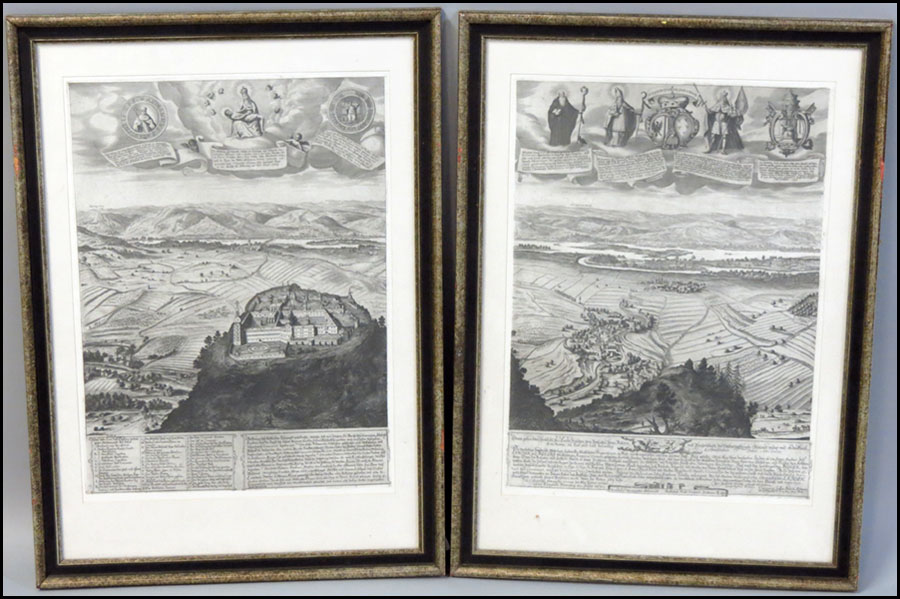 TWO FRAMED MAPS AFTER MANNAGETTA.