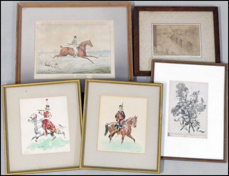 GROUP OF FIVE ASSORTED FRAMED PRINTS  179855