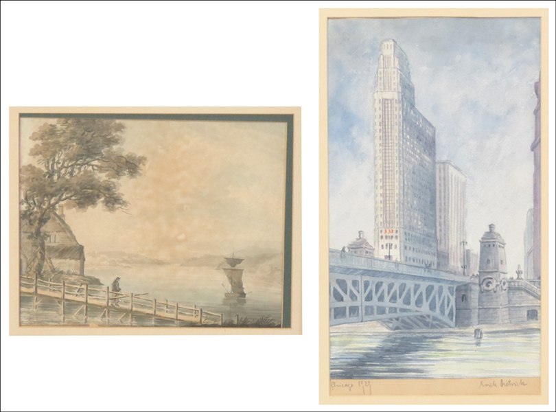 TWO FRAMED 19TH 20TH CENTURY WATERCOLOR 179857