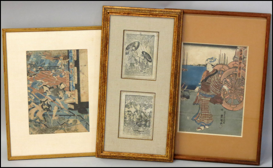 GROUP OF THREE FRAMED JAPANESE 17989f