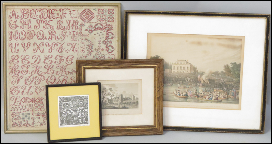 GROUP OF FOUR FRAMED DECORATIVE