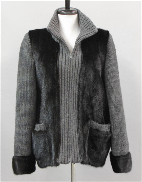 REVILLON BLACK RANCH MINK AND GRAY 1798cf