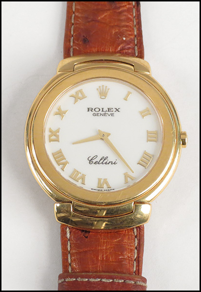 ROLEX CELLINI 18 KARAT YELLOW GOLD WATCH.