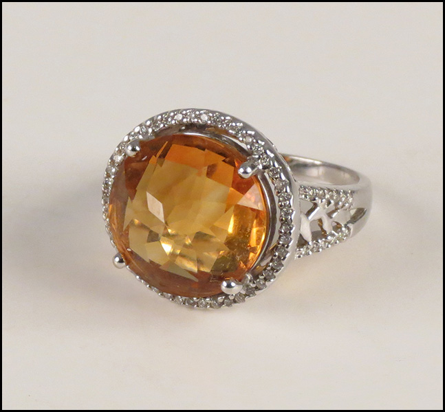 CITRINE DIAMOND AND 18 KARAT WHITE 179952