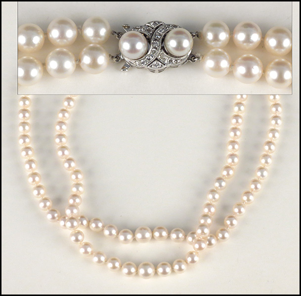 CULTURED PEARL DOUBLE STRAND NECKLACE  17994b