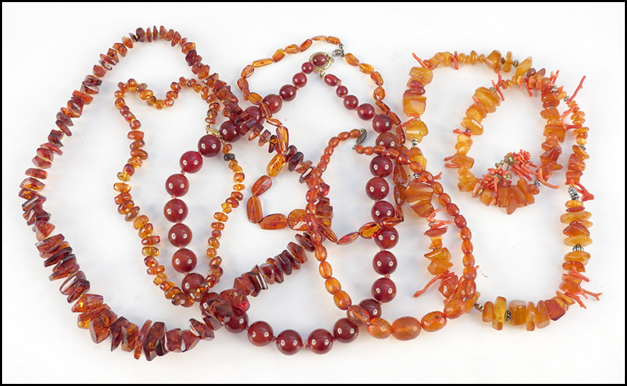 CORAL AND AMBER NECKLACE. Together