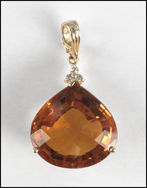 CHECKERBOARD FACETED CITRINE DIAMOND 179960