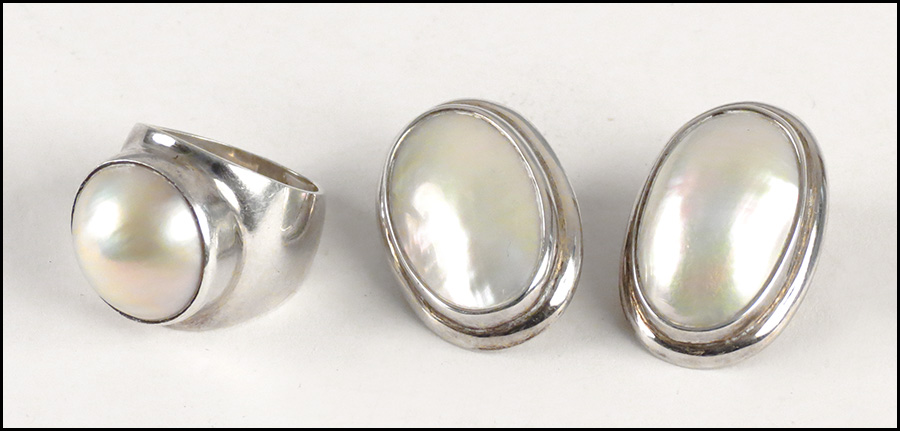 MABE PEARL AND STERLING SILVER