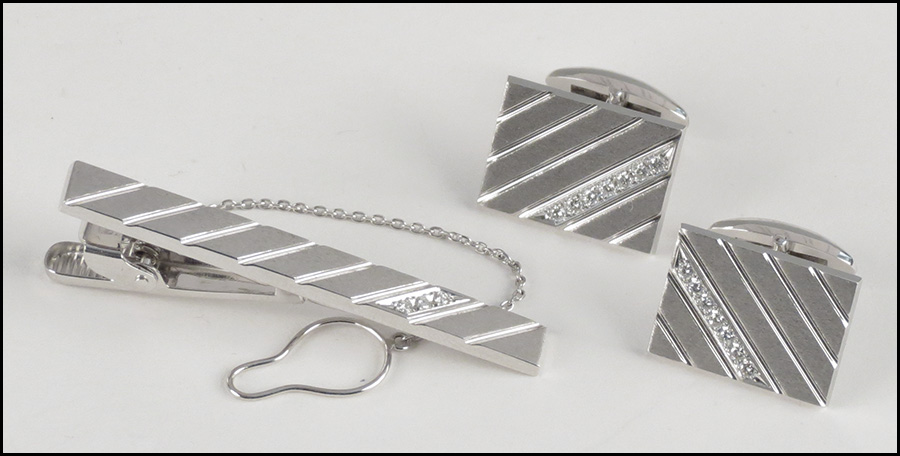 PALLADIUM AND DIAMOND TIEBAR Together 179996