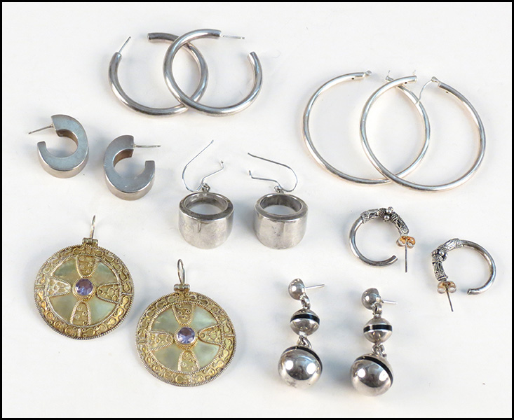 SEVEN PAIRS OF STERLING SILVER