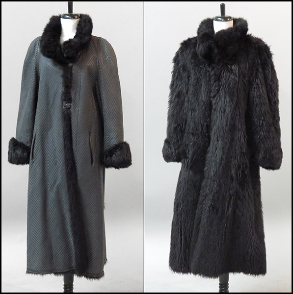 BLACK LEATHER AND FUR FULL LENGTH