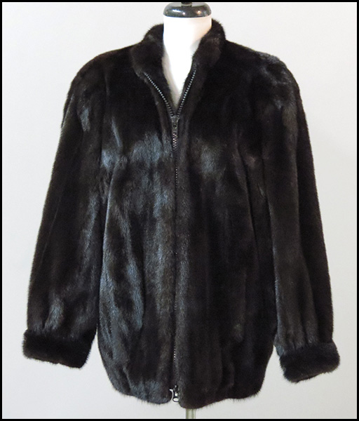 REVILLON BLACK FEMALE MINK JACKET.