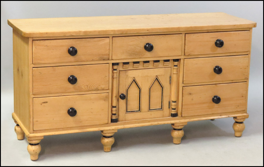 CARVED AND PAINTED PINE SEVEN DRAWER 1799df