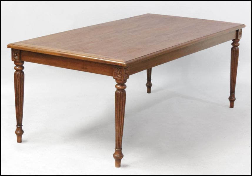 INDONESIAN MAHOGANY DINING TABLE.