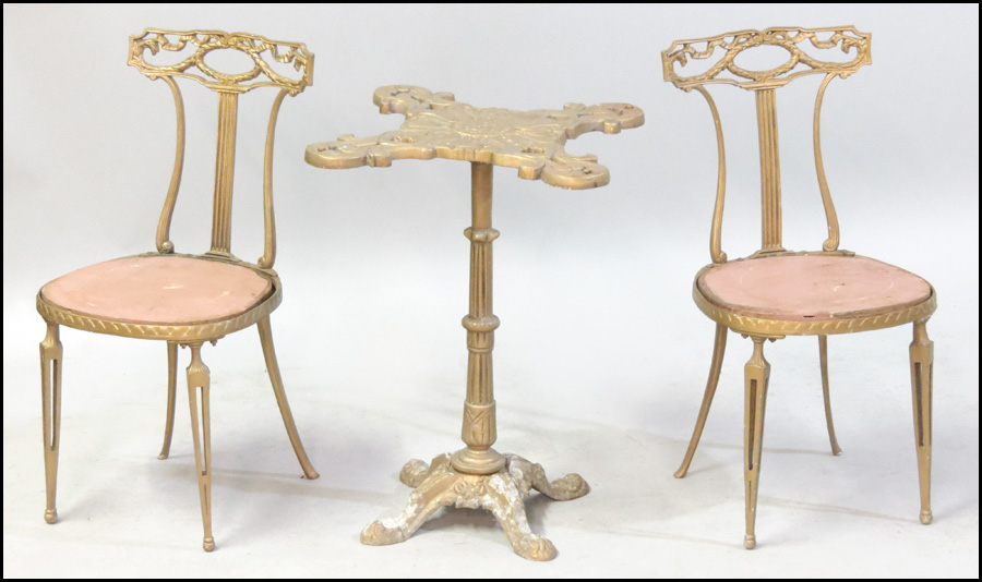 PAIR OF GILT METAL SIDE CHAIRS  1799fa