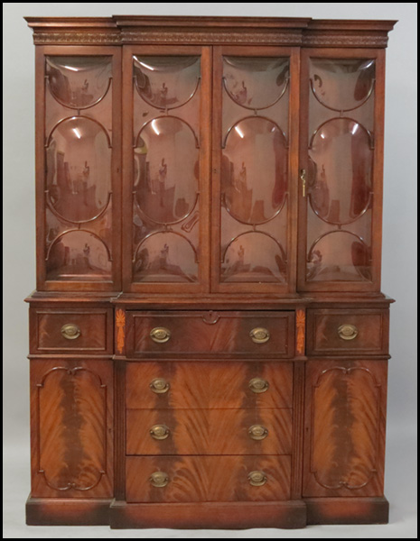 MAHOGANY BREAKFRONT SECRETARY.