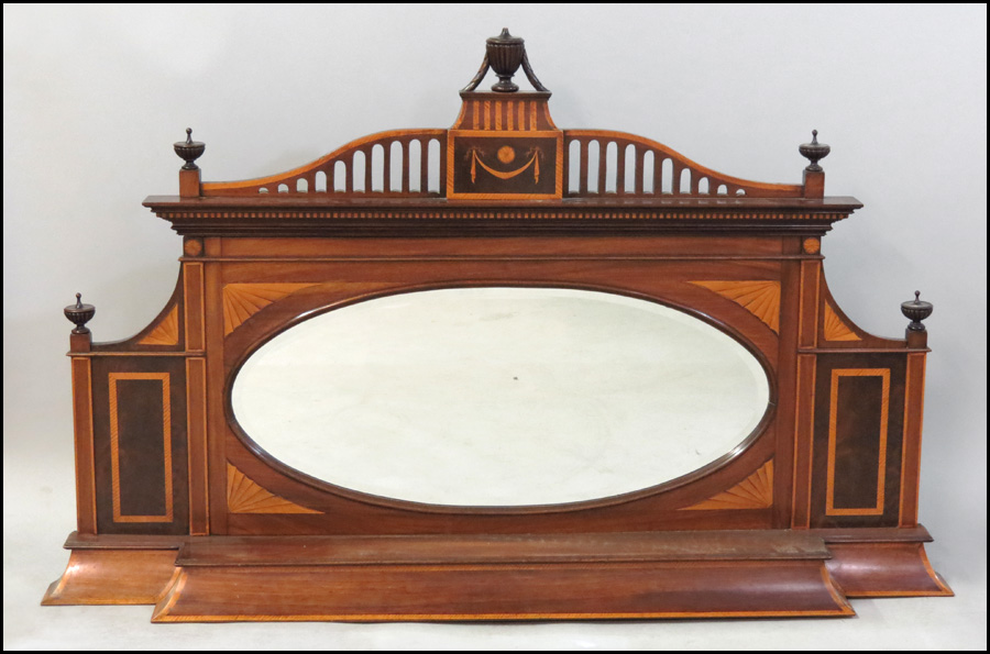 REGENCY STYLE INLAID MAHOGANY OVERMANTLE 179a27