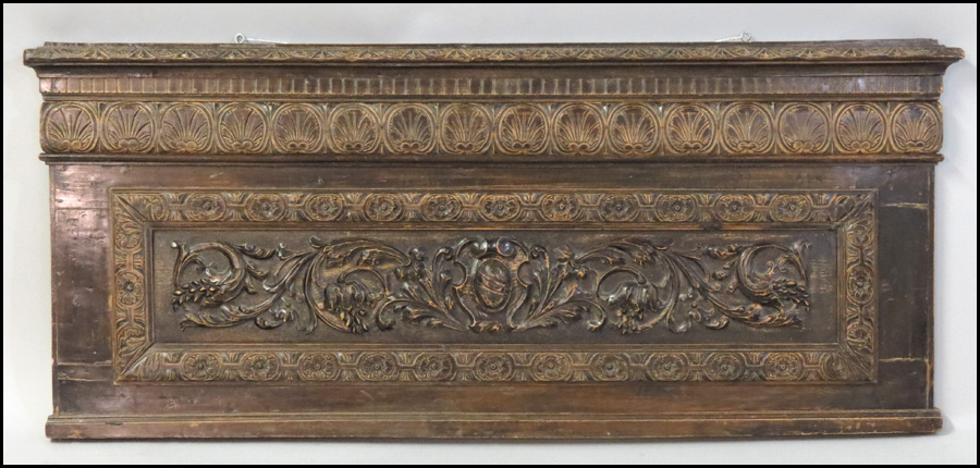 CONTINENTAL CARVED OAK WALL PLAQUE  179a4d