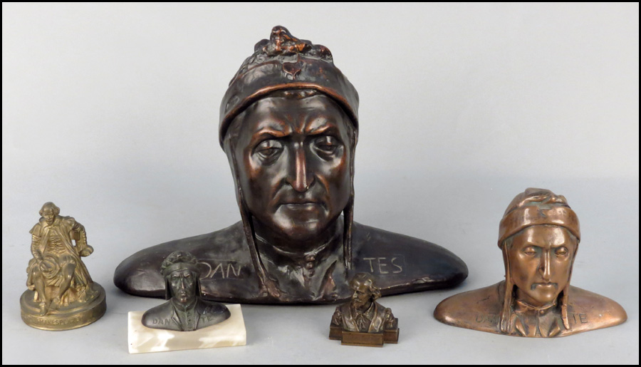 COLLECTION OF THREE DANTE BUSTS.