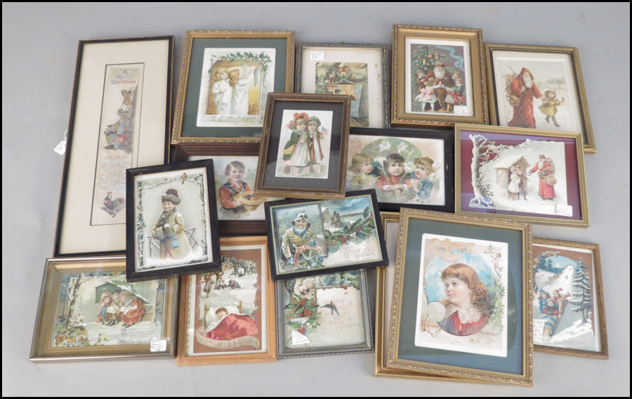 COLLECTION OF FRAMED HOLIDAY POSTCARDS  179a76