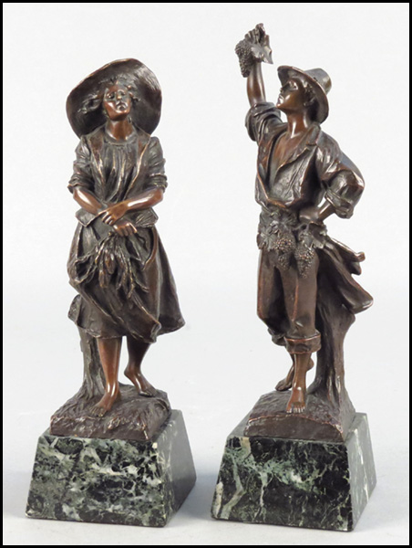 TWO PATINATED METAL FIGURES DEPICTING 179a99