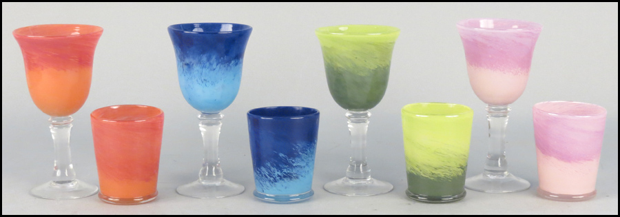 COLLECTION OF TWELVE GLASS GOBLETS.