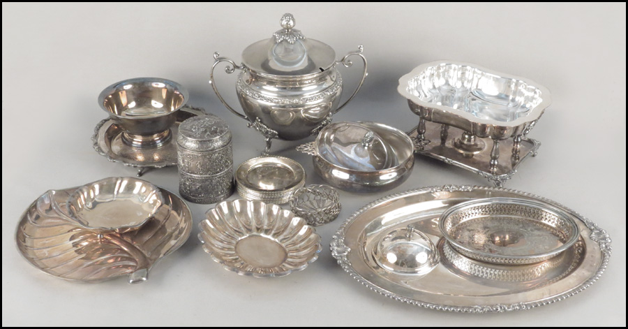 COLLECTION OF SILVER PLATE SERVING
