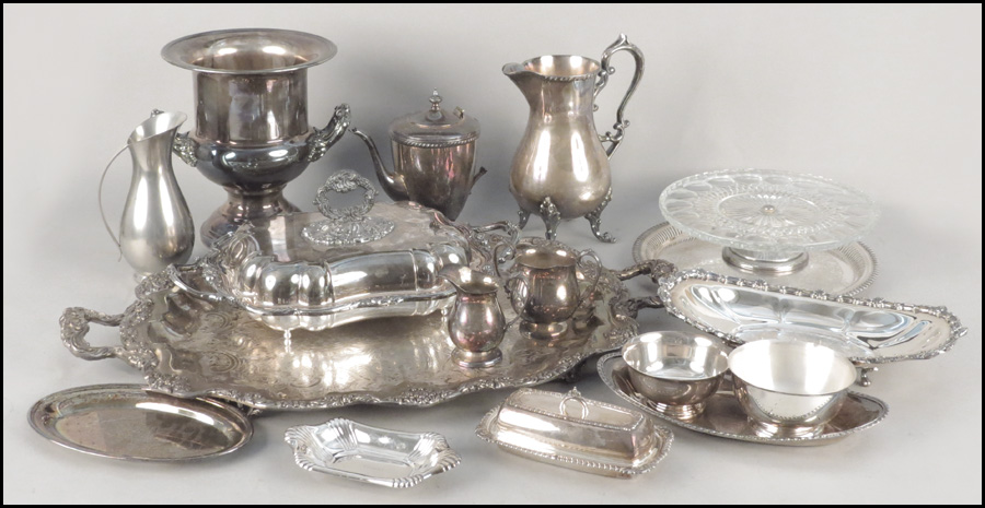 COLLECTION OF SILVER PLATED SERVING 179b25