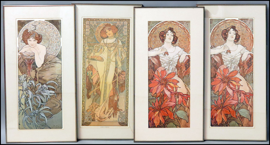 GROUP OF FOUR FRAMED REPRODUCTION
