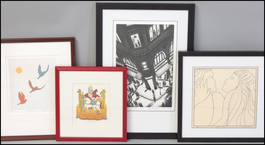 GROUP OF FOUR FRAMED 20TH CENTURY