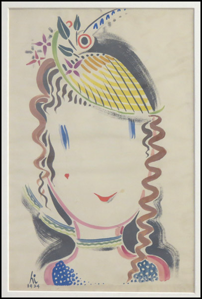 ARTIST UNKNOWN WOMAN WITH HAT 1934.