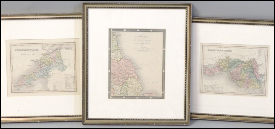 GROUP OF THREE FRAMED MAPS. Map