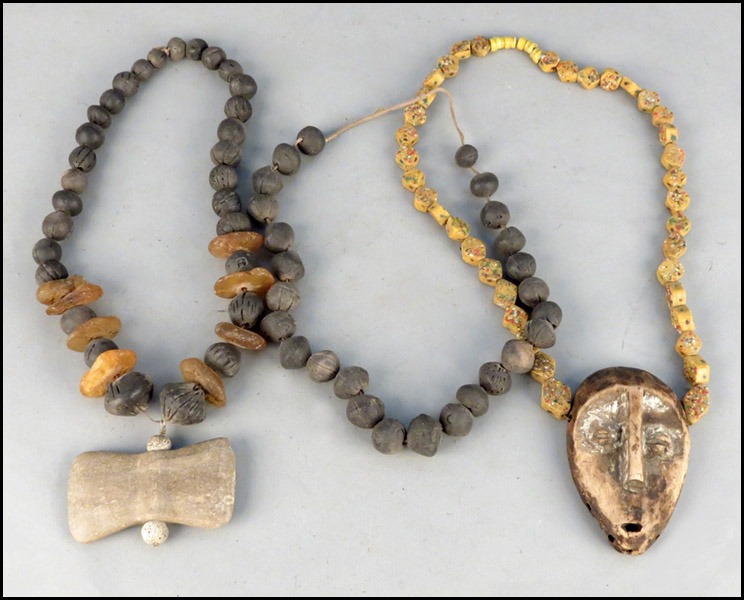 GROUP OF TRIBAL NECKLACES. Stone