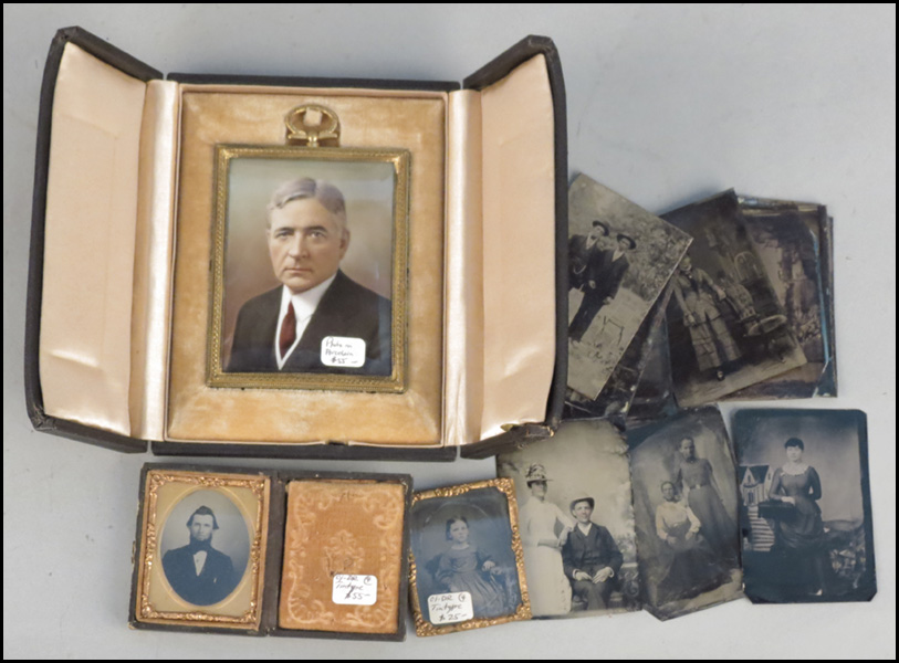 COLLECTION OF THIRTEEN TINTYPES. Two