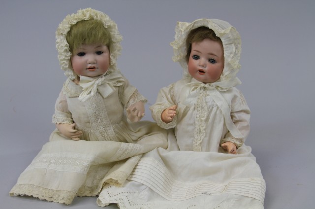 LOT OF TWO GERMAN BISQUE BABY DOLLS