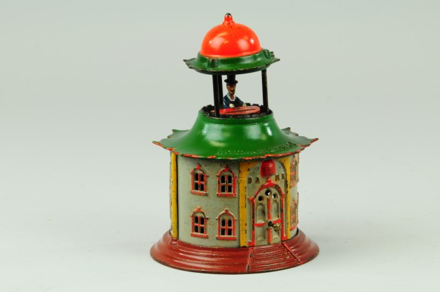 CUPOLA BOWLING MAN MECHANICAL BANK 179d7a