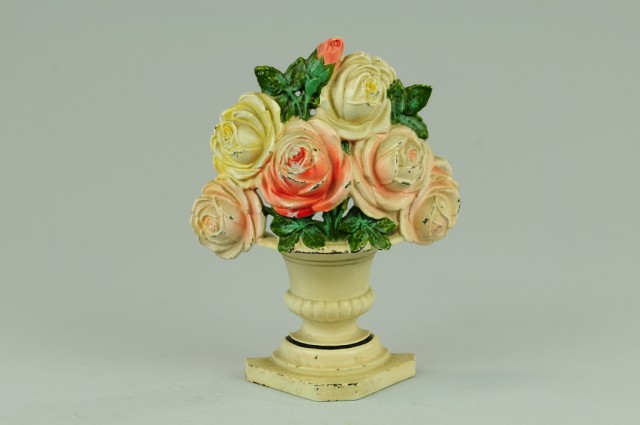 ROSES DOORSTOP Hubley cast iron 179d88