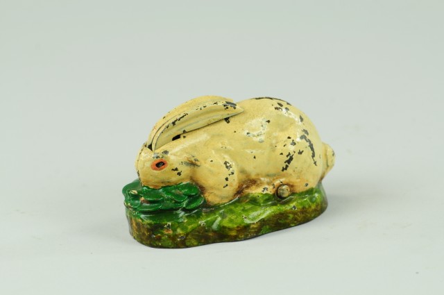 RABBIT IN CABBAGE MECHANICAL BANK
