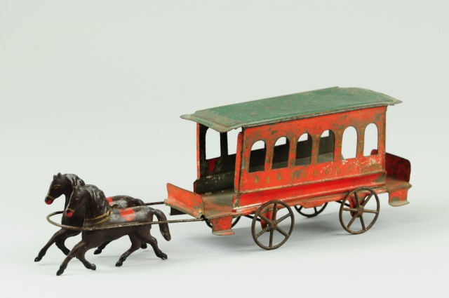 RR HORSE DRAWN TROLLEY Hand painted