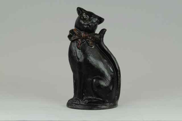 LARGE BLACK CAT Oversized seated