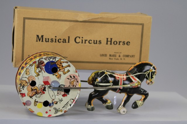 BOXED MUSICAL CIRCUS TOY Marx lithographed