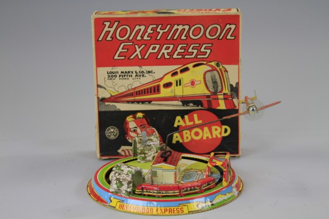 BOXED HONEYMOON EXPRESS Marx Toys lithographed