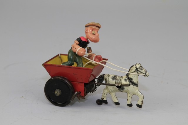 POPEYE RIDING HORSEDRAWN CART Celluloid