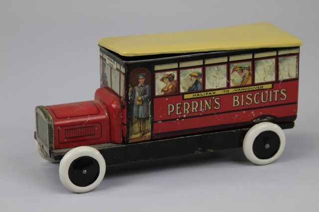 PERRIN S BISCUITS BUS TIN Canada 17a01d