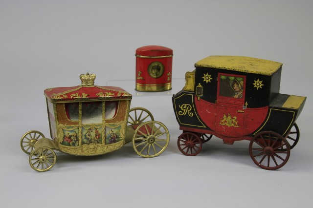TWO ROYAL COACH BISCUIT TINS &