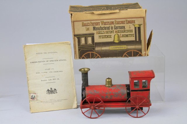 HALLS WHISTLING RAILWAY ENGINE Boxed