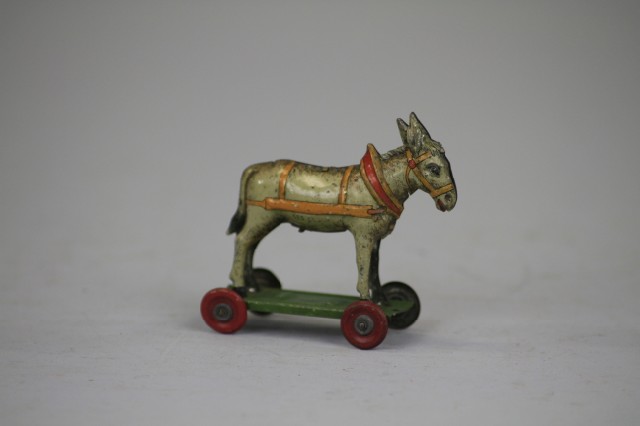 DONKEY ON PLATFORM PENNY TOY Meier lithographed