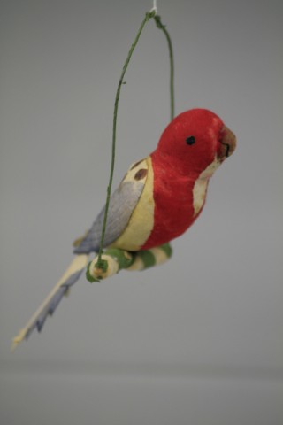 PRESSED COTTON PARROT ON PERCH